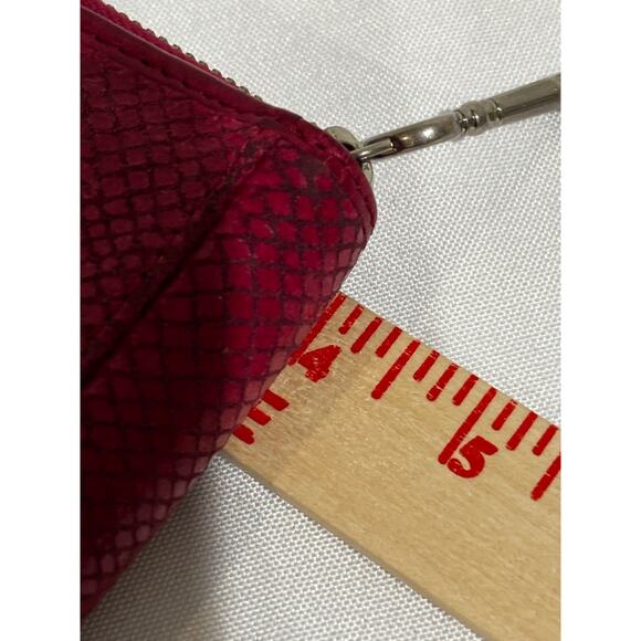 FOSSIL Snakeskin Embossed Pink Leather Zip Around Clutch Wallet Chic Retro - Picture 8 of 9